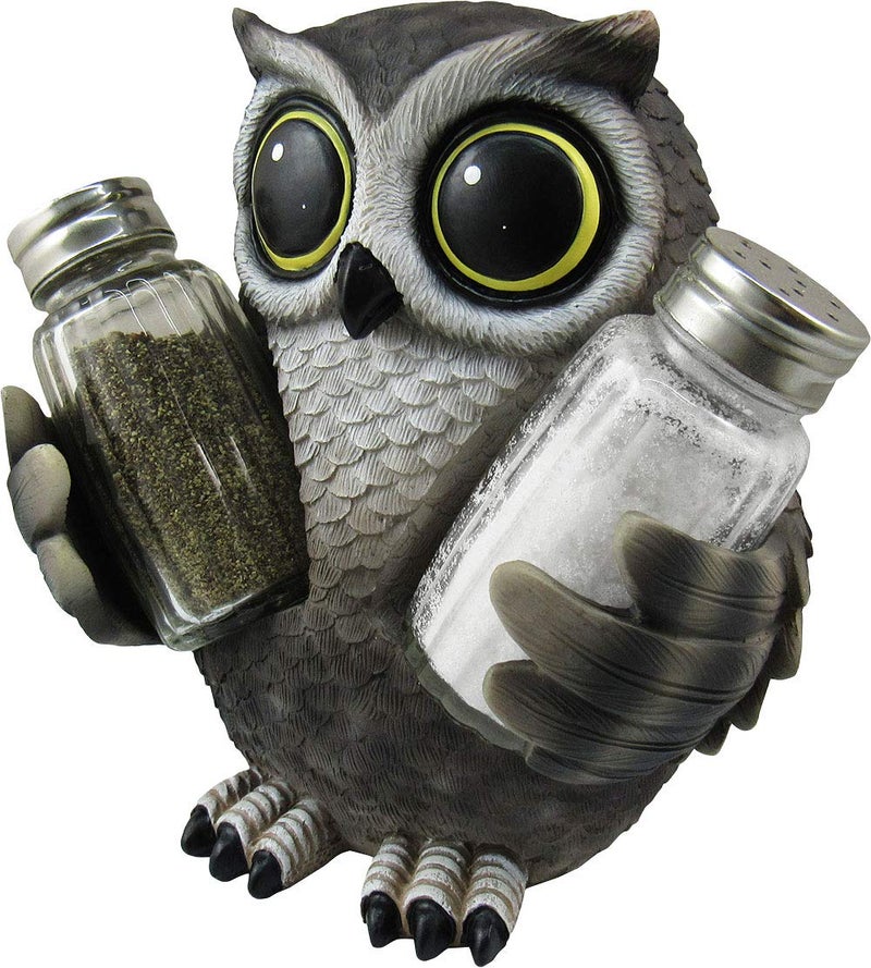 DWK Animal Holder with Salt And Pepper Shaker Set (3 Piece) | Kitchen DÃ©cor and Accessories | Salt and Pepper Shakers | Home DÃ©cor | Home Decorationsâ€¦ (Owl) - Image 3